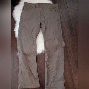 Prana Brion II Slim Fit Pants 38x32 Brown Nylon Hiking Chino Outdoor Gorpcore